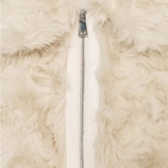Zara Faux Fur Bomber NWT Jacket Ecru 3046/028/712 Cream XS mob wife old money - Picture 10 of 16